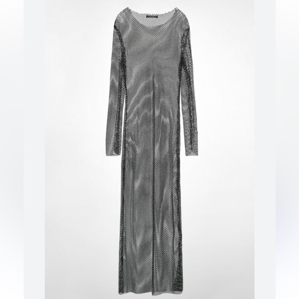 ZARA RHNESTONE MESH DRESS
